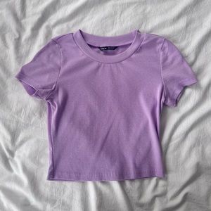 SHEIN Ribbed Baby Tee ~ Purple M